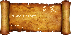 Pinka Balázs névjegykártya